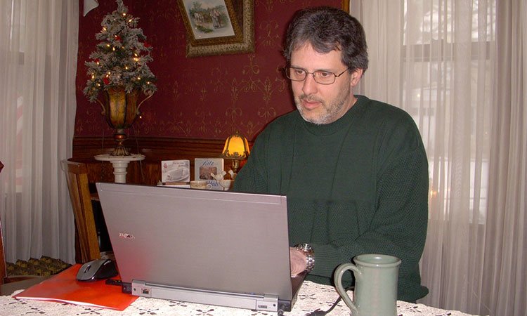 A man working on a laptop